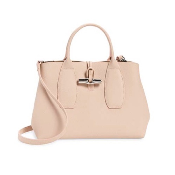Longchamp Handbags - Longchamp Medium Roseau Leather Tote in Poudre
